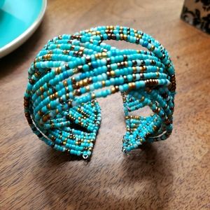 Turquoise Beaded Cuff